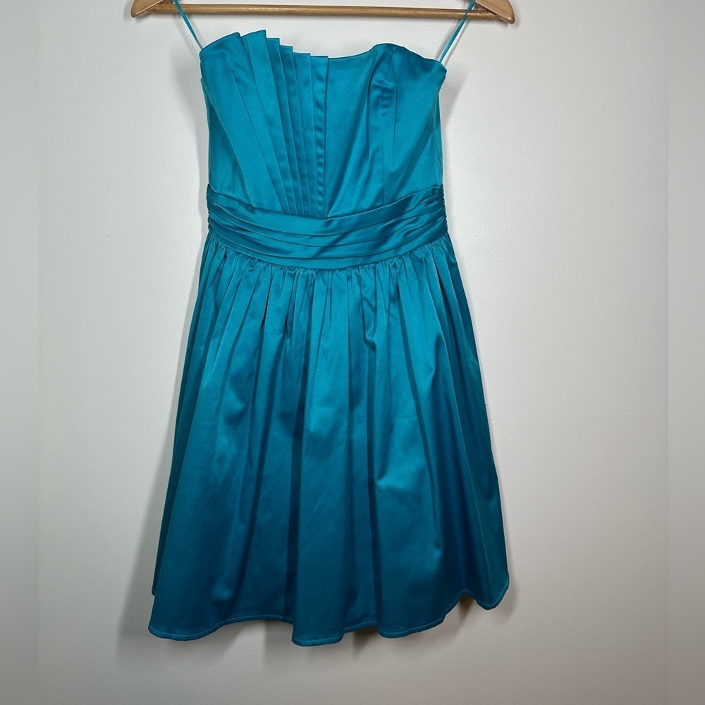 Tea If Turquoise‎ Strapless Cocktail Dress Small
